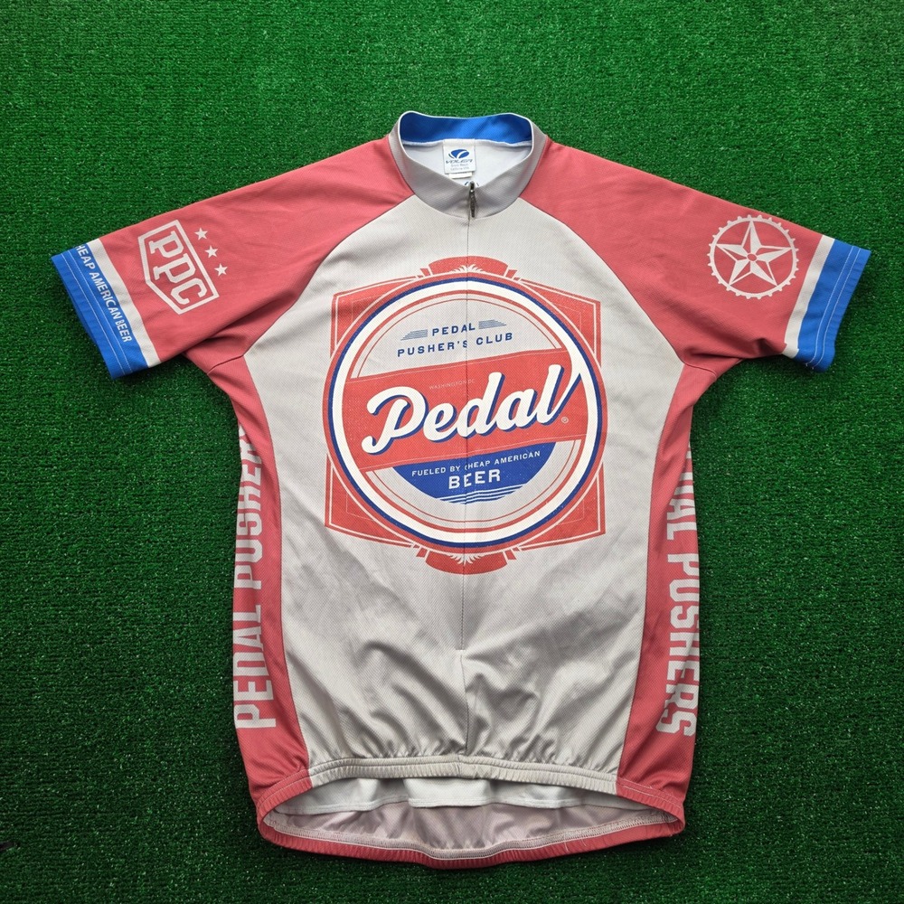 Voler Pedal Pushers Club Fueled by Cheap American Beer Cycling Jersey Mens Large